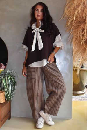 Burlington Stretch Button Pocket Barrel Pant Earth